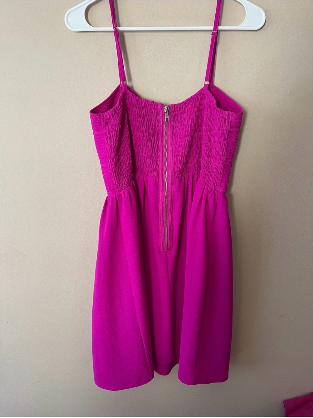 Gianni Bini Hot Pink Zip-Front Sweetheart Mini Dress - Picture 4 of 4